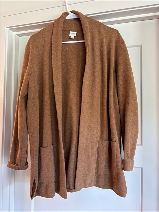 J. Crew Sweaters - J. Crew Open-Front Camel/Tan Shawl Collar Cardigan